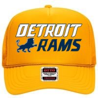 Detroit Rams Lion High Crown Mesh Back Trucker Hat