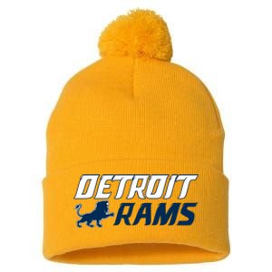 Detroit Rams Lion Pom Pom 12in Knit Beanie