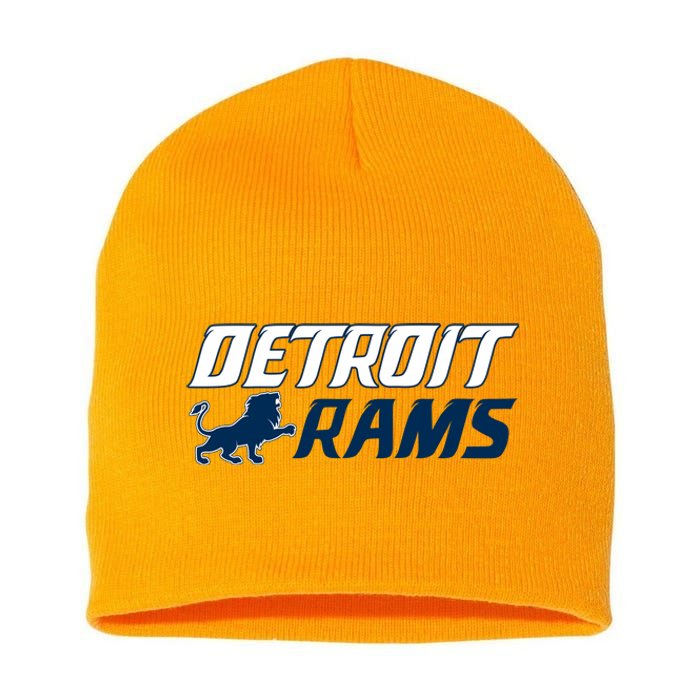 Detroit Rams Lion Short Acrylic Beanie