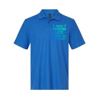 Does Running Late Count As Exercise Beeing Late Gift Softstyle Adult Sport Polo