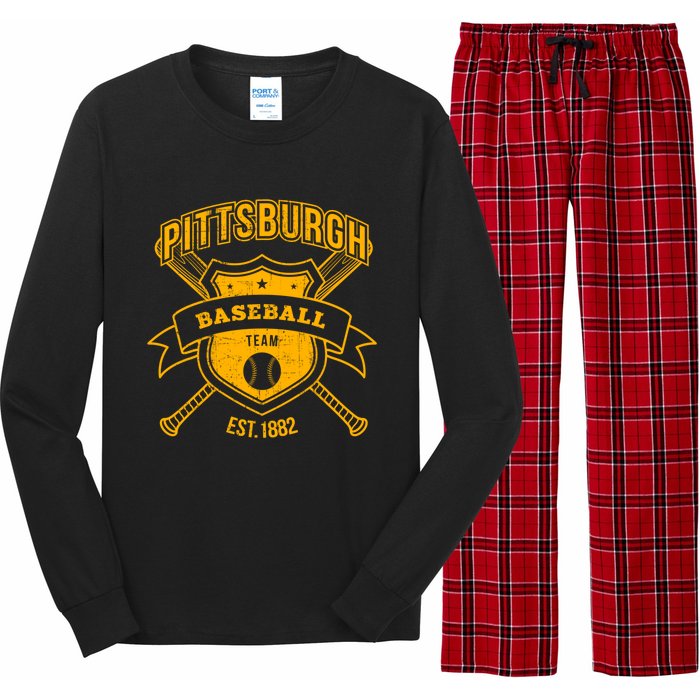 Distressed Retro Look Pirate Tailgate Gameday Sport Fan Gift Long Sleeve Pajama Set