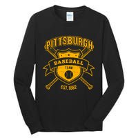 Distressed Retro Look Pirate Tailgate Gameday Sport Fan Gift Tall Long Sleeve T-Shirt