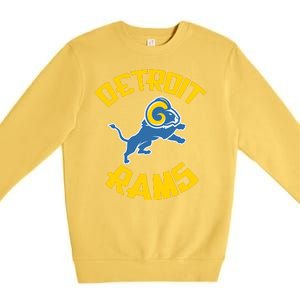 Detroit Rams Logo Premium Crewneck Sweatshirt