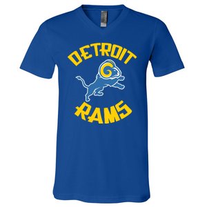 Detroit Rams Logo V-Neck T-Shirt