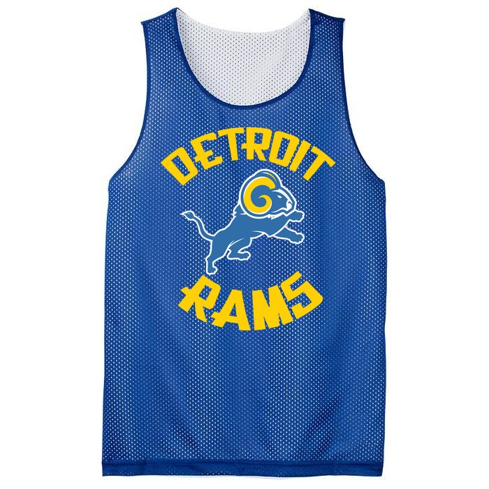 Detroit Rams Logo Mesh Reversible Basketball Jersey Tank