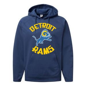 Detroit Rams Logo Performance Fleece Hoodie