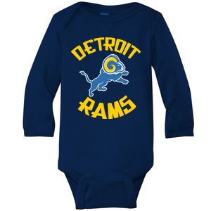 Detroit Rams Logo Baby Long Sleeve Bodysuit