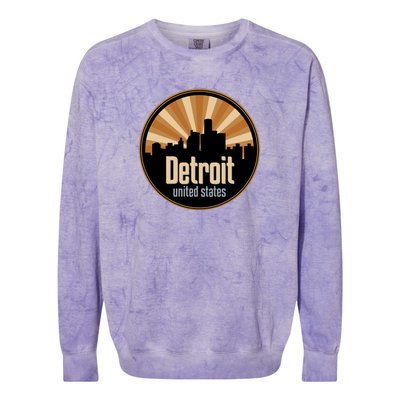 Detroit Record Label Skyline Symbol Colorblast Crewneck Sweatshirt