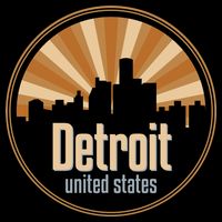 Detroit Record Label Skyline Symbol Drawstring Bag