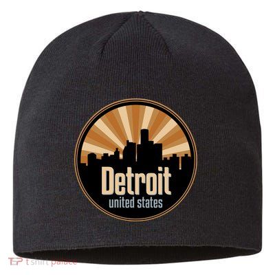 Detroit Record Label Skyline Symbol Sustainable Beanie
