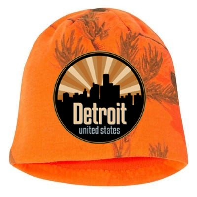 Detroit Record Label Skyline Symbol Kati - Camo Knit Beanie