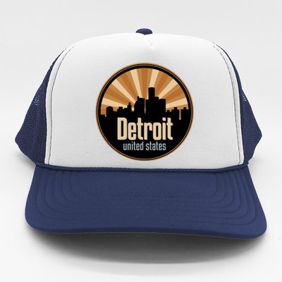 Detroit Record Label Skyline Symbol Trucker Hat