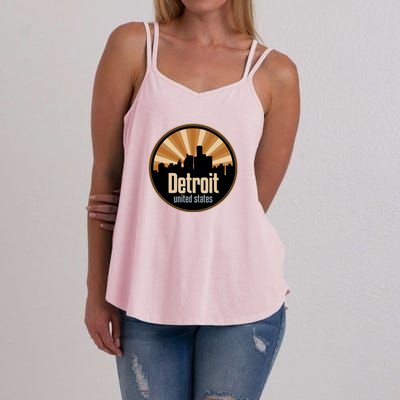 Detroit Record Label Skyline Symbol Women's Strappy Tank