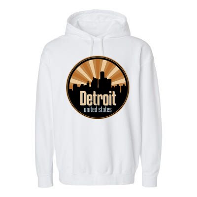 Detroit Record Label Skyline Symbol Garment-Dyed Fleece Hoodie
