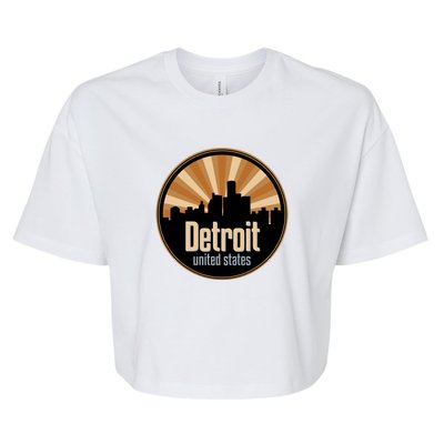 Detroit Record Label Skyline Symbol Bella+Canvas Jersey Crop Tee