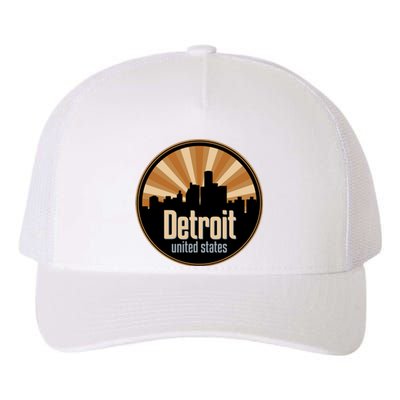 Detroit Record Label Skyline Symbol Yupoong Adult 5-Panel Trucker Hat