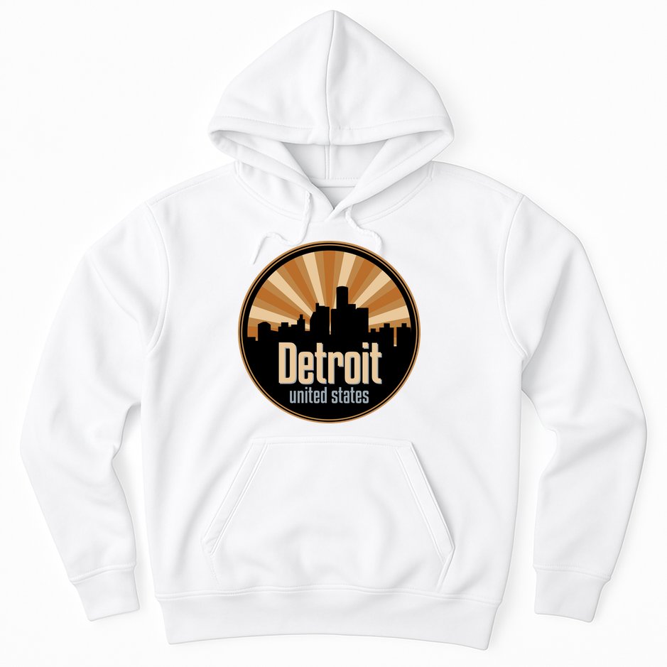 Detroit Record Label Skyline Symbol Hoodie