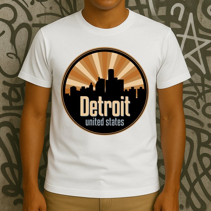 Detroit Record Label Skyline Symbol T-Shirt