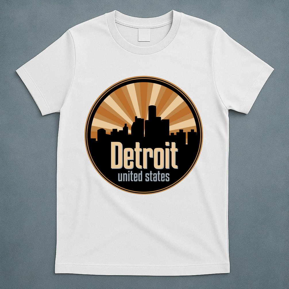 Detroit Record Label Skyline Symbol T-Shirt