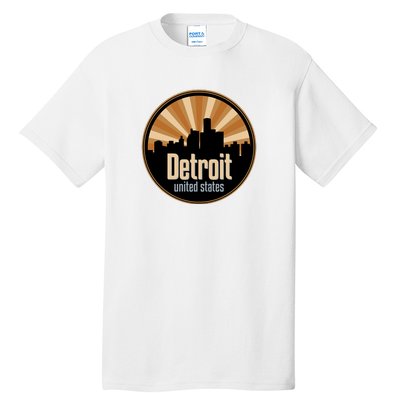 Detroit Record Label Skyline Symbol Tall T-Shirt