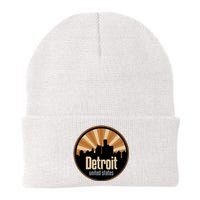 Detroit Record Label Skyline Symbol Knit Cap Winter Beanie