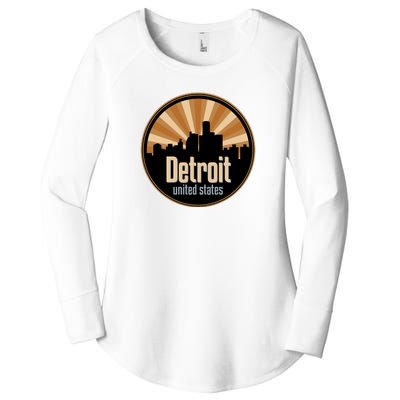 Detroit Record Label Skyline Symbol Women's Perfect Tri Tunic Long Sleeve Shirt