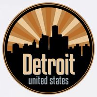 Detroit Record Label Skyline Symbol Flatbill Hat