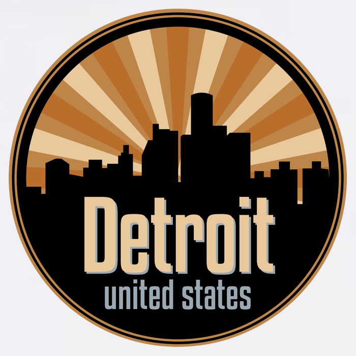 Detroit Record Label Skyline Symbol Flatbill Hat