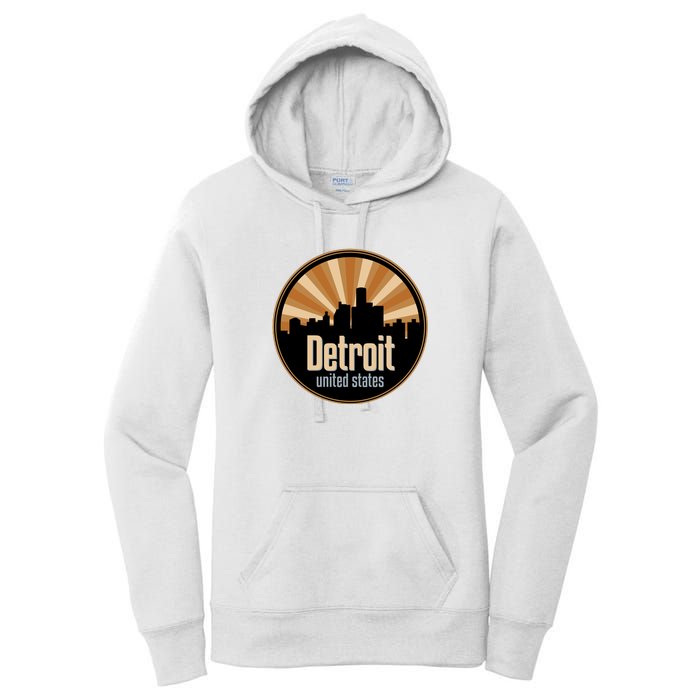 Detroit Record Label Skyline Symbol Women's Pullover Hoodie