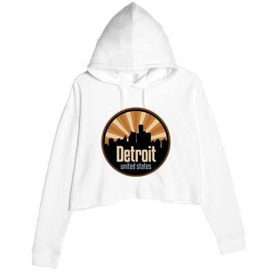 Detroit Record Label Skyline Symbol Crop Fleece Hoodie