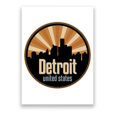 Detroit Record Label Skyline Symbol Poster