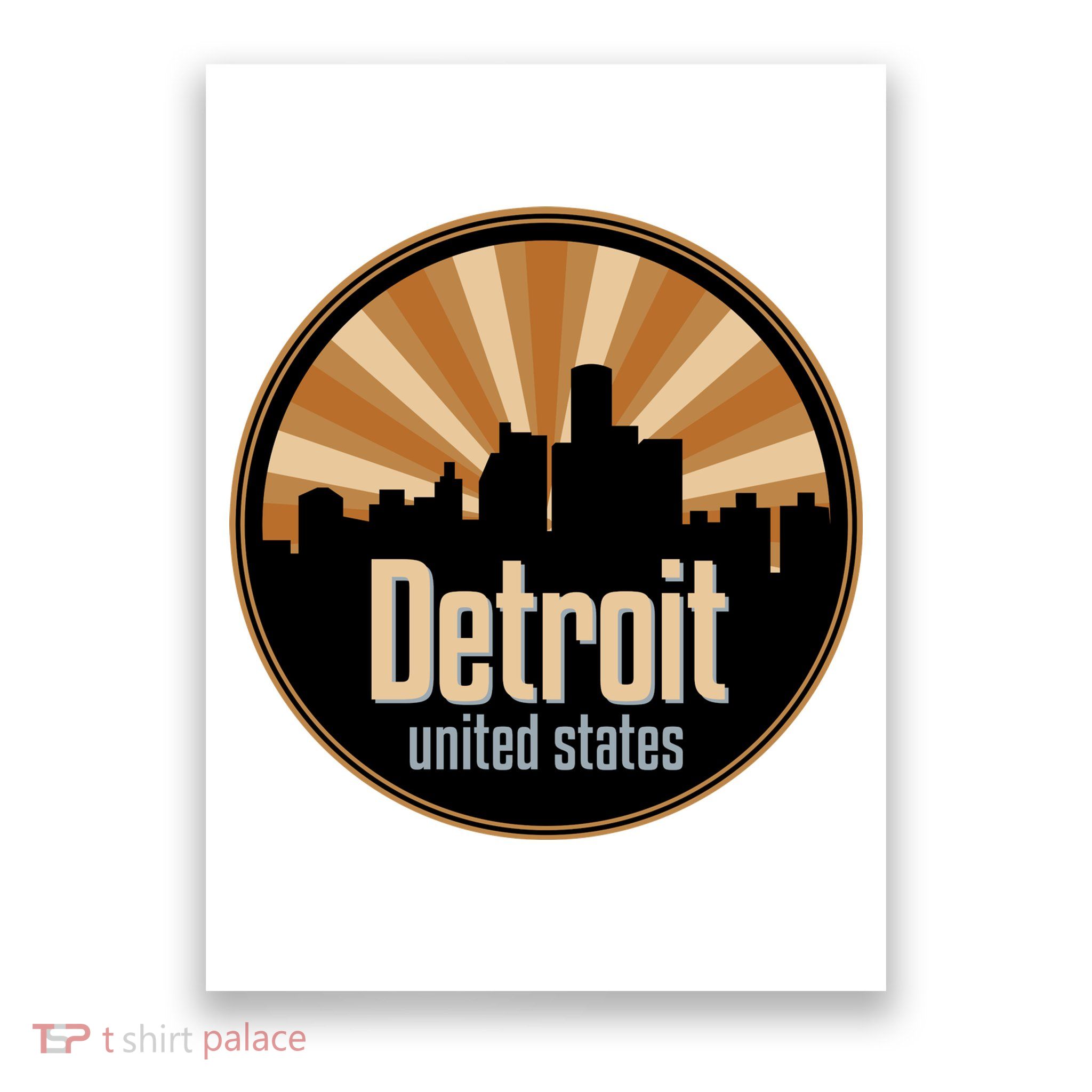 Detroit Record Label Skyline Symbol Poster