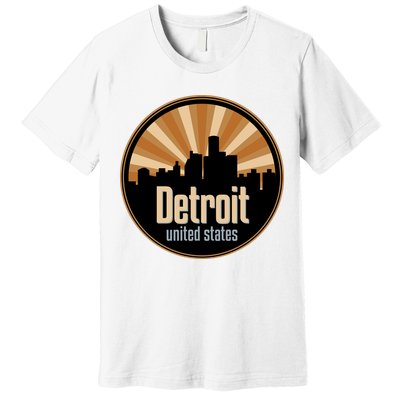 Detroit Record Label Skyline Symbol Premium T-Shirt