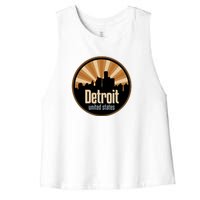 Detroit Record Label Skyline Symbol Women's Racerback Cropped Tank