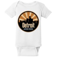 Detroit Record Label Skyline Symbol Baby Bodysuit