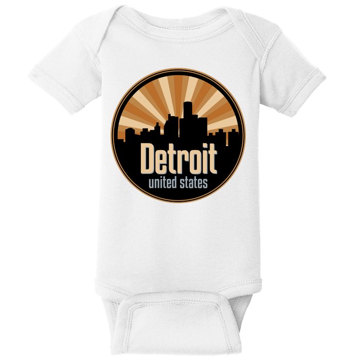Detroit Record Label Skyline Symbol Baby Bodysuit