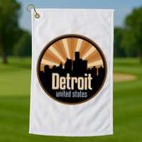Detroit Record Label Skyline Symbol Golf Towel
