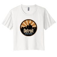 Detroit Record Label Skyline Symbol Women's Crop Top Tee