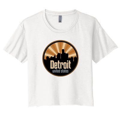 Detroit Record Label Skyline Symbol Women's Crop Top Tee