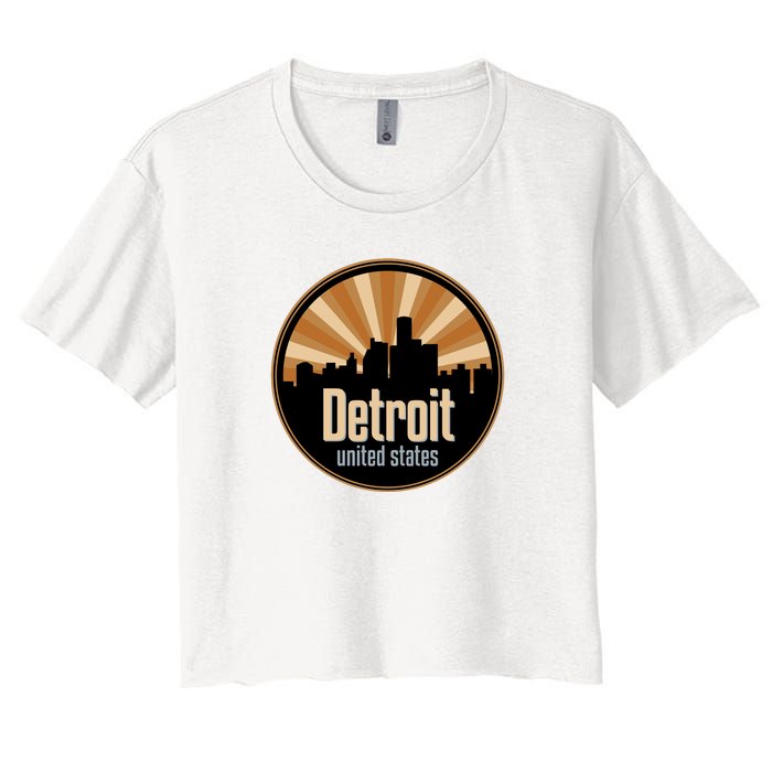 Detroit Record Label Skyline Symbol Women's Crop Top Tee