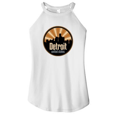 Detroit Record Label Skyline Symbol Women’s Perfect Tri Rocker Tank