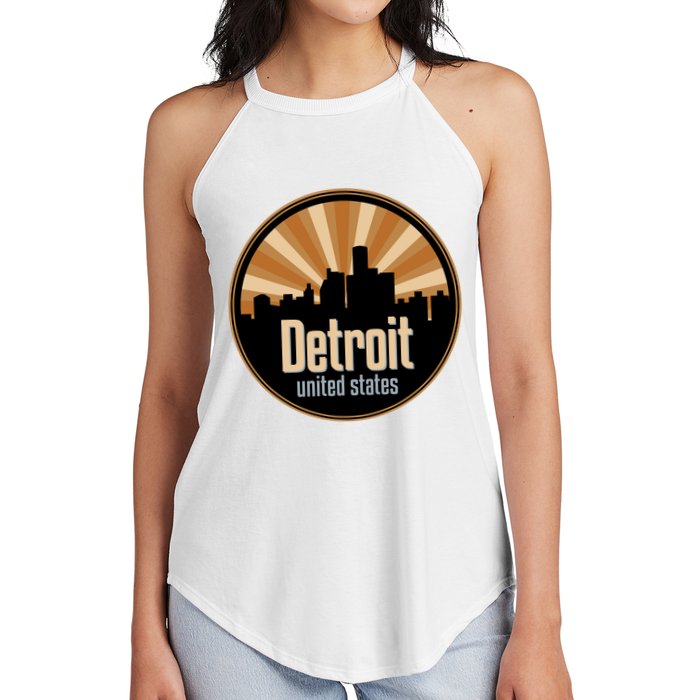 Detroit Record Label Skyline Symbol Women's Perfect Tri Rocker Tank