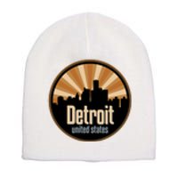 Detroit Record Label Skyline Symbol Short Acrylic Beanie