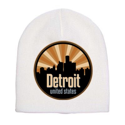 Detroit Record Label Skyline Symbol Short Acrylic Beanie