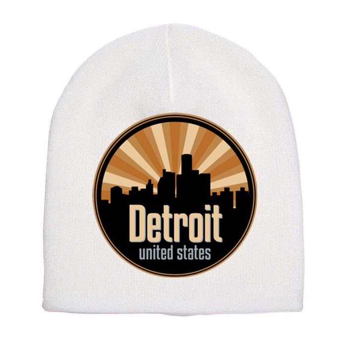 Detroit Record Label Skyline Symbol Short Acrylic Beanie