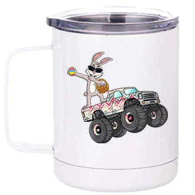 Dabbing Rabbit Monster Trucks Easter Day Eggs Dab Boys Gift 12 oz Stainless Steel Tumbler Cup