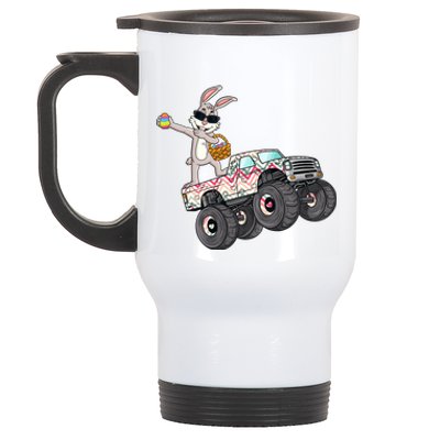 Dabbing Rabbit Monster Trucks Easter Day Eggs Dab Boys Gift Stainless Steel Travel Mug