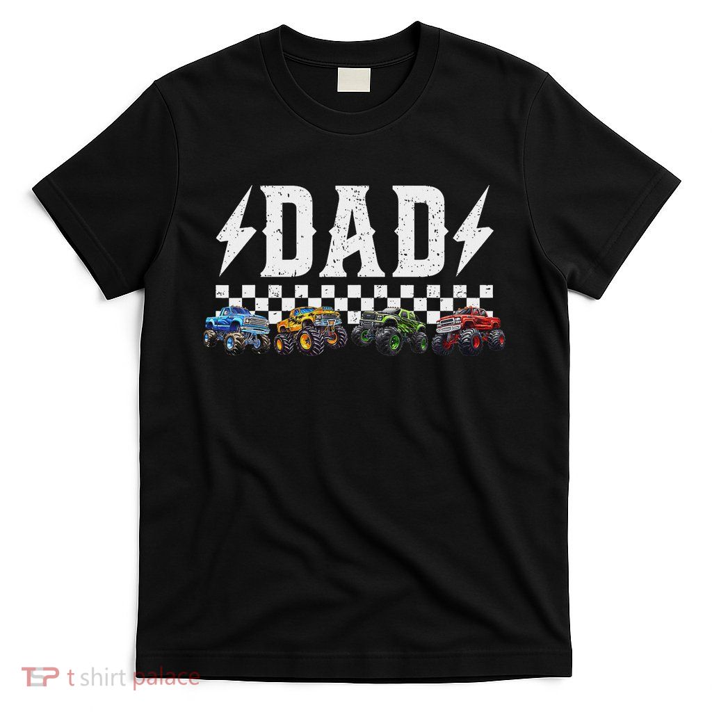 Dad Retro Monster Truck Family Crew Birthday Matching T-Shirt