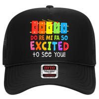 Do Re Mi Fa So Excited To See You Music Teacher High Crown Mesh Back Trucker Hat