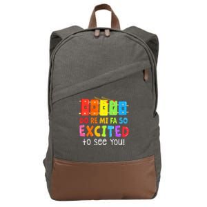 Do Re Mi Fa So Excited To See You Music Teacher Cotton Canvas Backpack